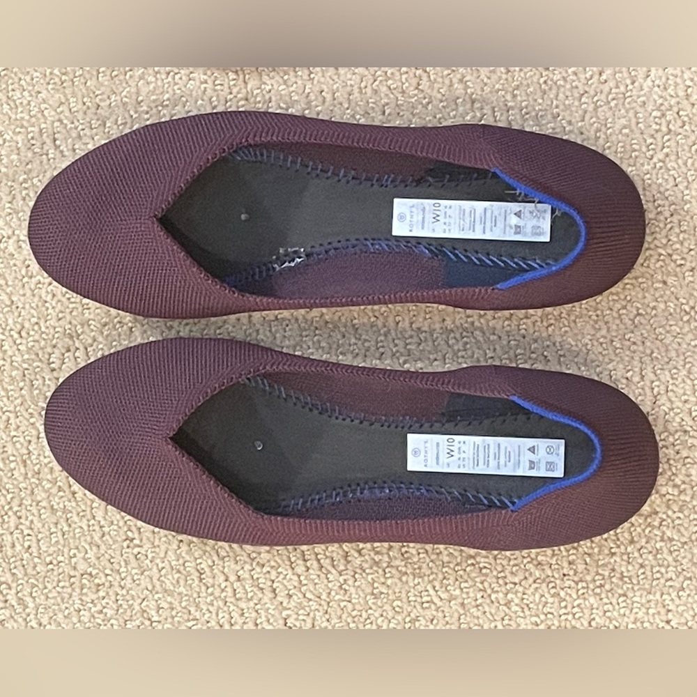 Rothy's The Flat, Round Toe, Merlot, size 10, insoles never worn